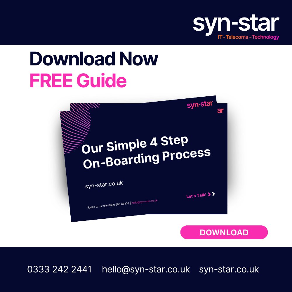 SynStarIT's tweet image. We’ve refined our simple 4-step onboarding process, designed to keep you informed and confident at every stage. ✔️👨‍💻 Find out more: tinyurl.com/Syn-Star4steps

#SynStar #ITSupport #SwitchingITSupport