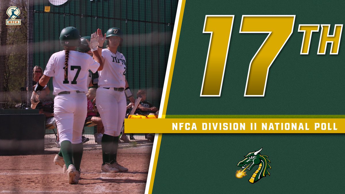 Tiffin University Athletics (@gotiffindragons) on Twitter photo Softball moves up one spot to #17 in latest NFCA poll. G-MAC Tournament begins tomorrow. #GoGons Softball moves up one spot to #17 in latest NFCA poll. G-MAC Tournament begins tomorrow. #GoGons