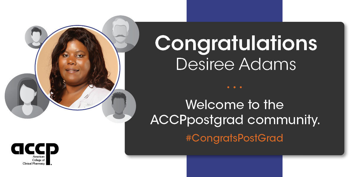 ACCPpostgrads (@accppostgrads) on Twitter photo Congratulations Desiree Adams! The ACCPpostgrads community looks forward to supporting your pursuit of PGY1 pharmacy residency training at University Hospital-UH Meds. #CongratsPostGrad #RxMatch2025 <a href="/UHhospitals/">University Hospitals</a> Congratulations Desiree Adams! The ACCPpostgrads community looks forward to supporting your pursuit of PGY1 pharmacy residency training at University Hospital-UH Meds. #CongratsPostGrad #RxMatch2025 <a href="/UHhospitals/">University Hospitals</a>