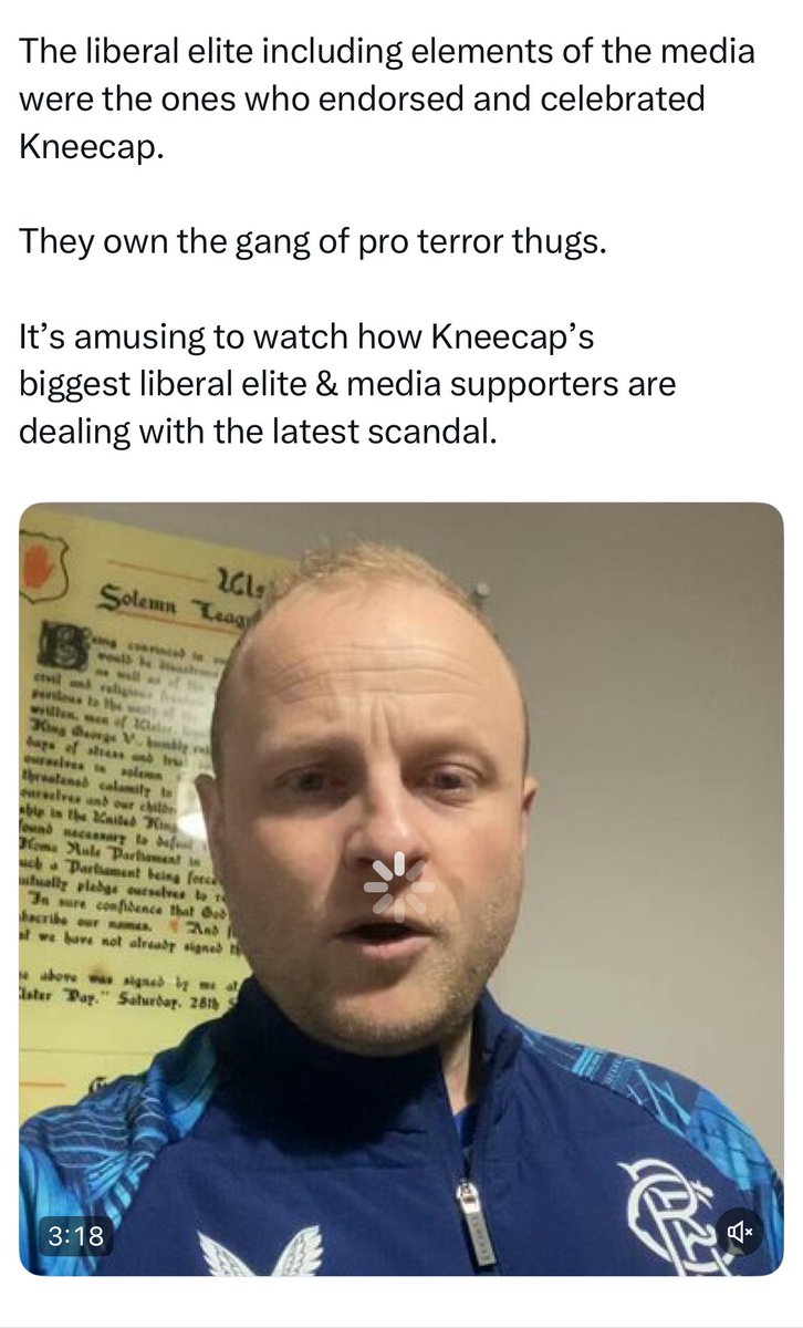 Brysons167fans's tweet photo. Little Bindaloo Boy is such a staunch wee loyalist!

Mouthing away in his wee Rangers top and the Ulster covenant on the wall of his mother’s loft conversion. 😂🤣

Is that the same attic you exchanged messages with republicans to attack a Unionist leader in?

James is so funny. https://t.co/BAHB3lLmgz