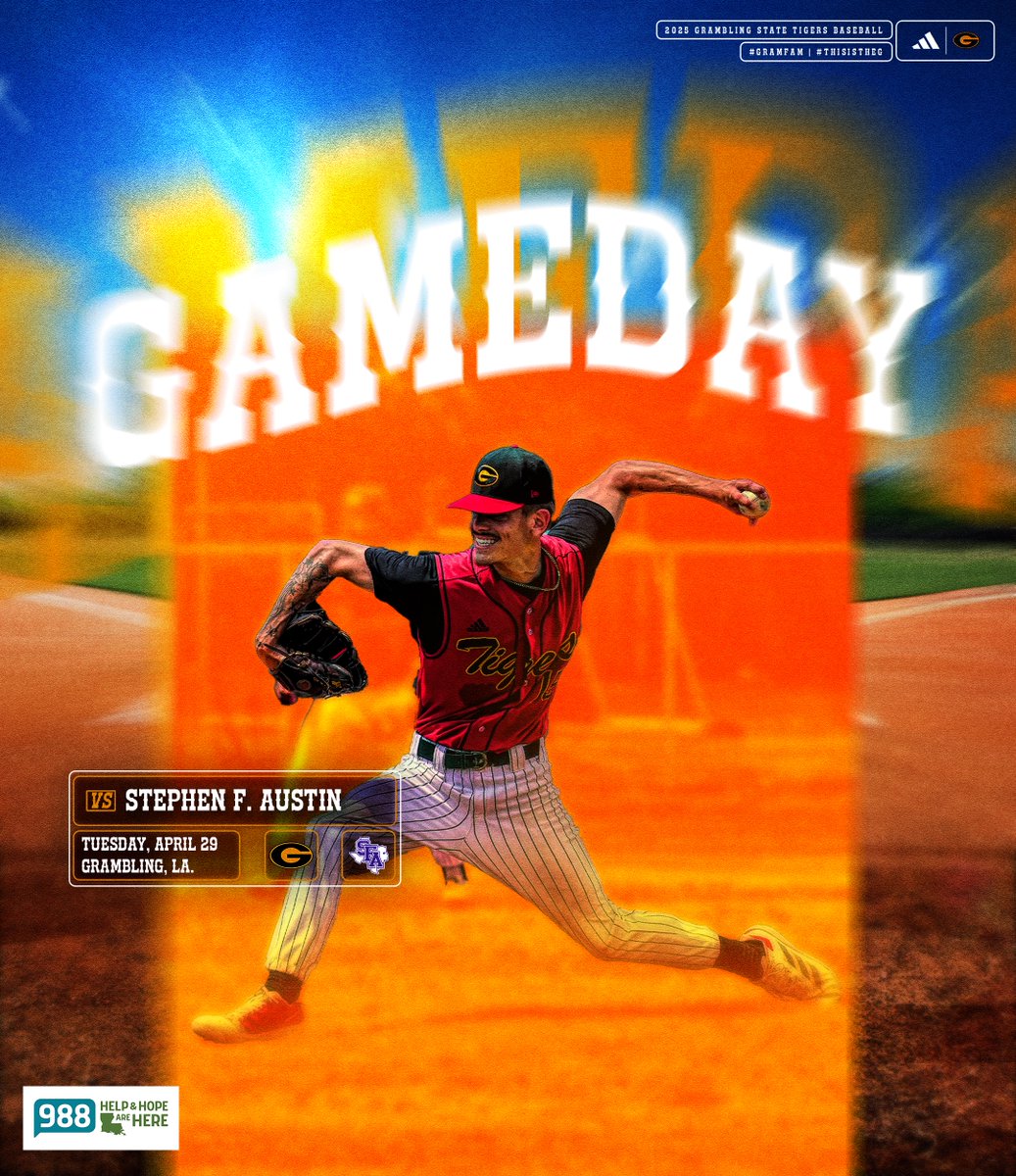 The G-Men are back at home tonight! 

🆚: Stephen F. Austin
📍: Wilbert Ellis Field at R.W.E. Jones Park | Grambling, La.
⌚️: 6 p.m.
💻: bit.ly/3Ceph5v

#GramFam | #ThisIsTheG🐯