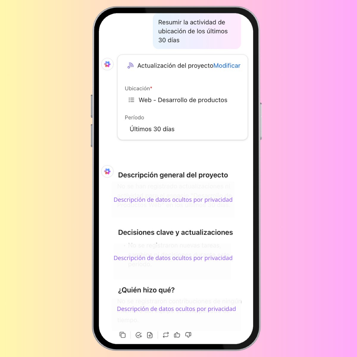 YamileBasora's tweet image. Mantener los proyectos  en marcha ahora es más fácil. 🛠️ El Resumen de Tareas con IA de ClickUp me ofrece actualizaciones instantáneas y más. Es como tener un copiloto para mis proyectos. 🚀 

#GestiónDeProyectos #ClickUpAI #ClickUp