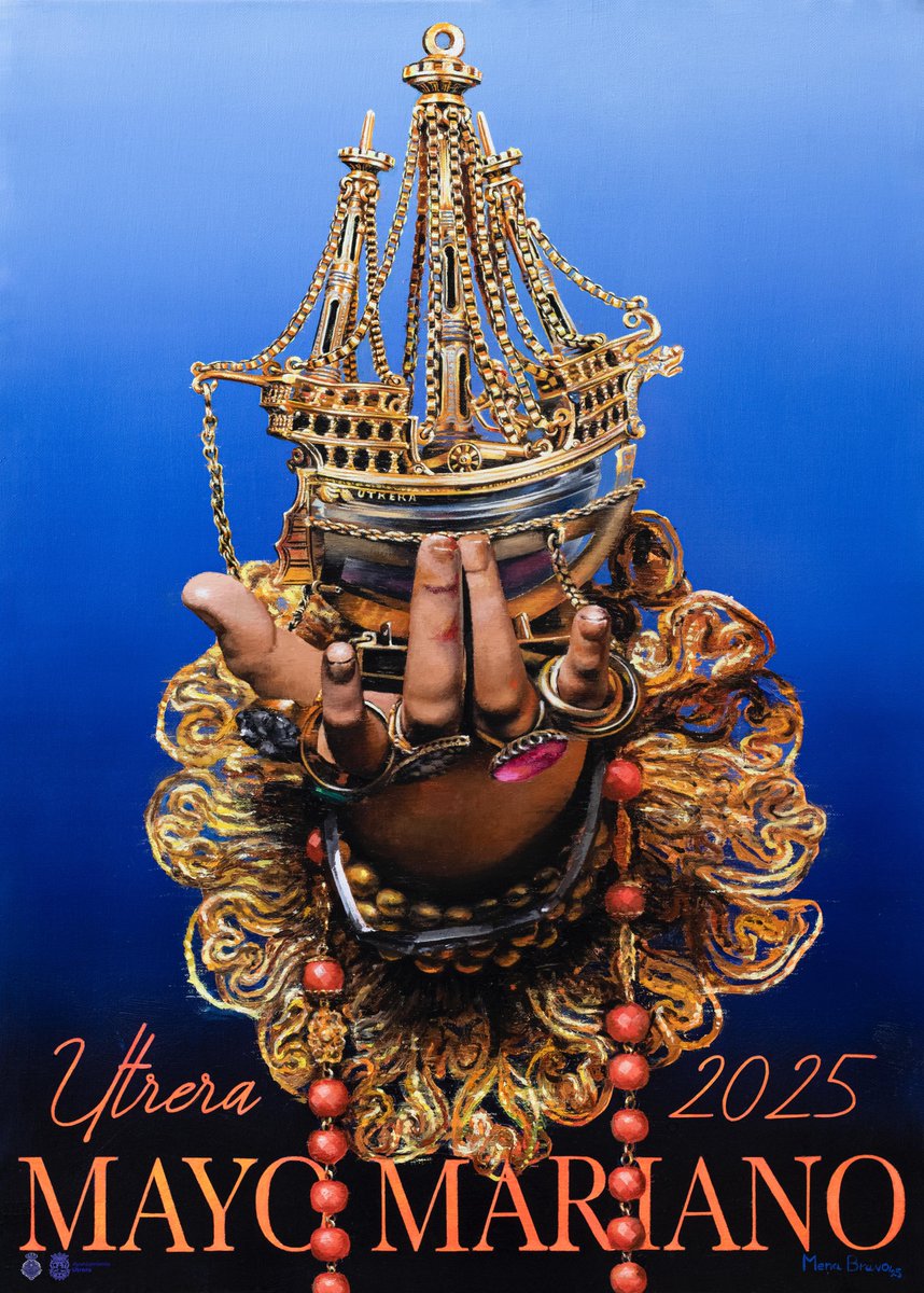 Cartel del Mayo Mariano de Utrera. Obra de Manuel Mena @menaybravo