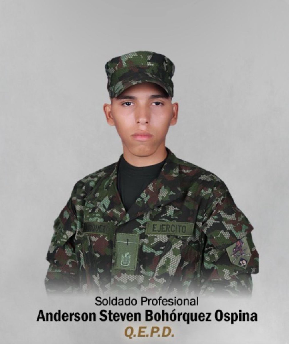 Lamentamos la pérdida de Anderson Steven Bohórquez, un joven militar barranquillero que fue víctima del “plan pistola” que se está viviendo en el país.

Rechazamos contundentemente los ataques en contra de nuestra fuerza pública y hacemos un llamado al Gobierno Nacional para que