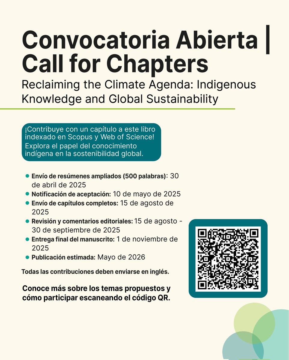 Todo parece indicar que vamos perdiendo la agenda climática 🌊
En el proceso de darle voz a la nueva agenda, creemos que hay que ir a la base.
📢 Último día para enviar propuestas de capítulos a nuestro próximo libro.