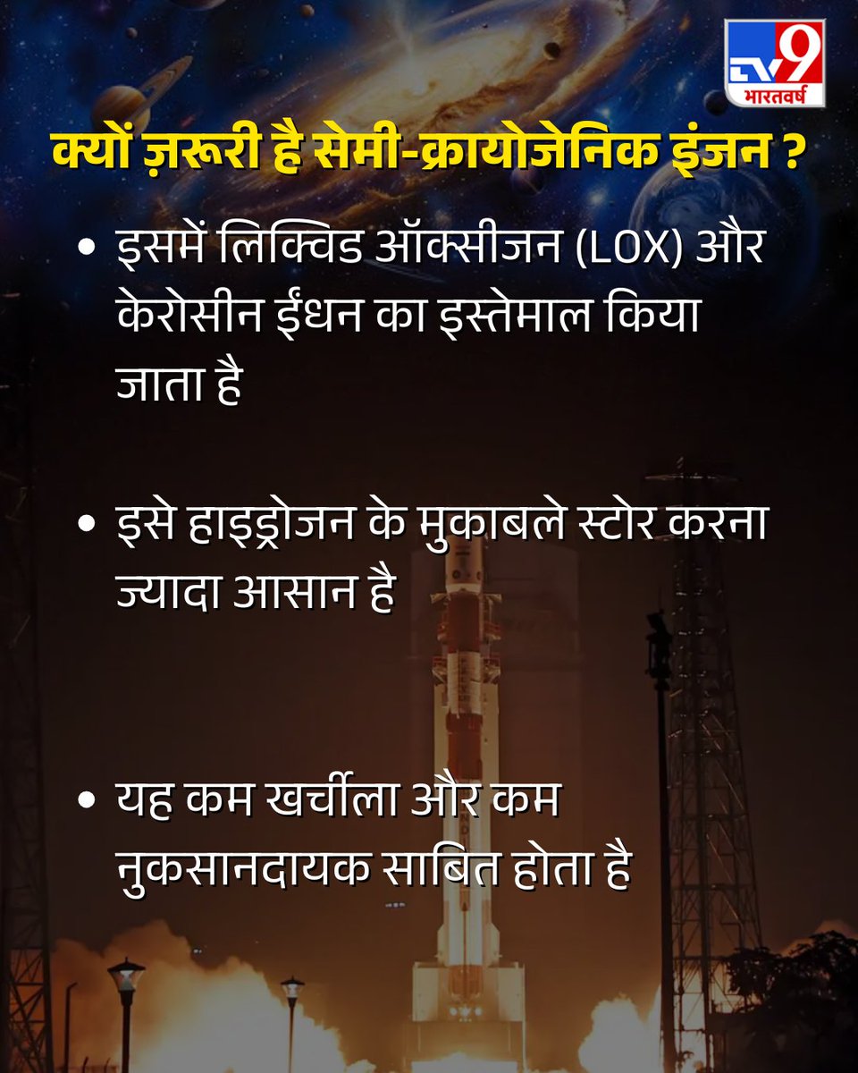 TV9Bharatvarsh's tweet photo. ISRO ने सेमी-क्रायोजेनिक इंजन (SE2000) का सफल टेस्ट कर लिया है. जिसे पावर हेड टेस्ट आर्टिकल (PHTA) नाम दिया गया है. इस सफलता से भारत का अंतरिक्ष मिशन और मजबूत होगा.
#ISRO #SpaceExploration #SemiCryogenicEngine #PHTA #ISROTest #TV9Carousel #TV9Digital #TV9Social
(ISRO, Semi Cryogenic Engine, PHTA)