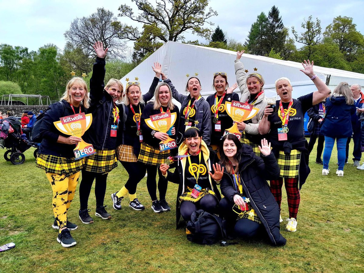 Crit Care Kilties from Ayr Critical Care at Ayr Hospital smashed the Kiltwalk yesterday. What an amazing bunch of humans. Thank you all. 🥰  #Kiltwalk2025 #walk4rwhiteleys