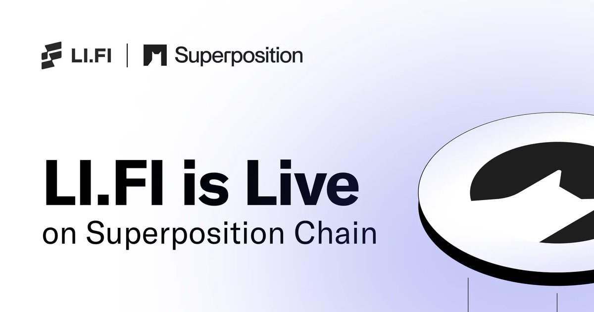 LI.F​I is now live on <a href="/Superpositionso/">Superposition - (🖤,🤍)</a> 🖤🤍

Cross-chain and same-chain swaps on Superposition are now supported &amp;
available via our API, SDK, and Widget.
