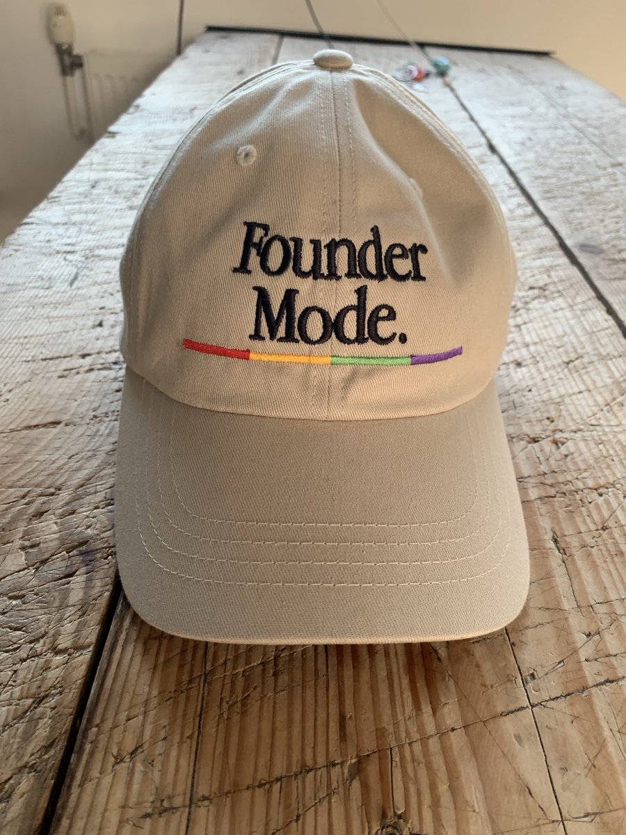 Bought this cap from ⁦<a href="/levelsio/">@levelsio</a>⁩ ‘s store for my son (AI startup co-founder) as a birthday gift… total success!
Since I’m in Mum’s Founder Mode now, I wish there was a version for all the startup founders’ mums out there 😂😂
#AI #FounderLife #MumLife