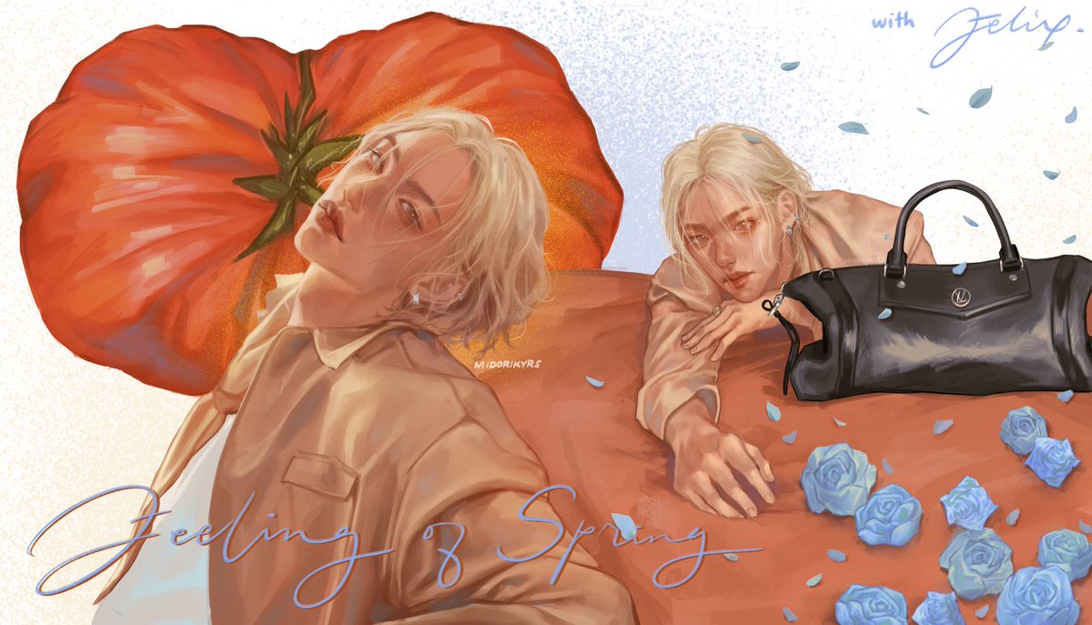 #FELIX : 🍅🌸🍃☀️ feeling of spring °⋆.ೃ࿔*:･