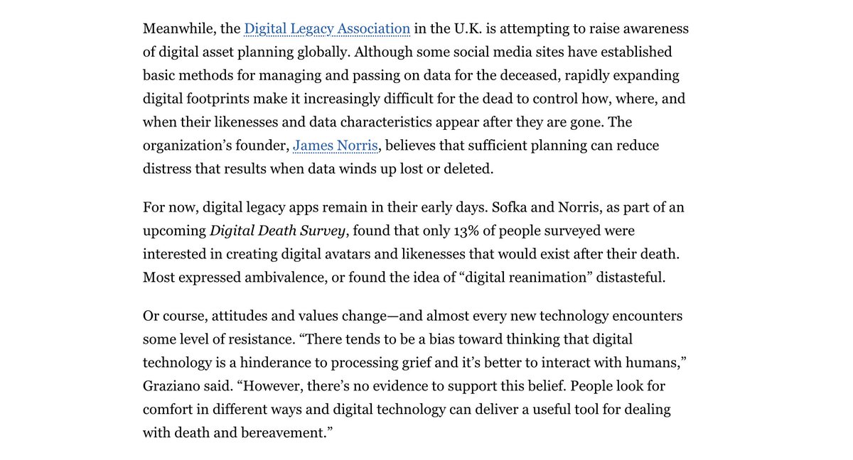 DigitalLegacyCo's tweet image. Digital technology is altering the way people think about death and how they process sorrow.
cacm.acm.org/news/never-say…
#DigitalLegacy #Ai #Grief