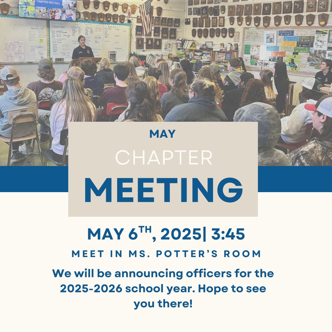 Join us May 6th right after school — we’re kicking things off with flag football and announcing our 25-26 officer team! Don’t miss it! 🎉 #FFA #FlagFootballFun #NewOfficers