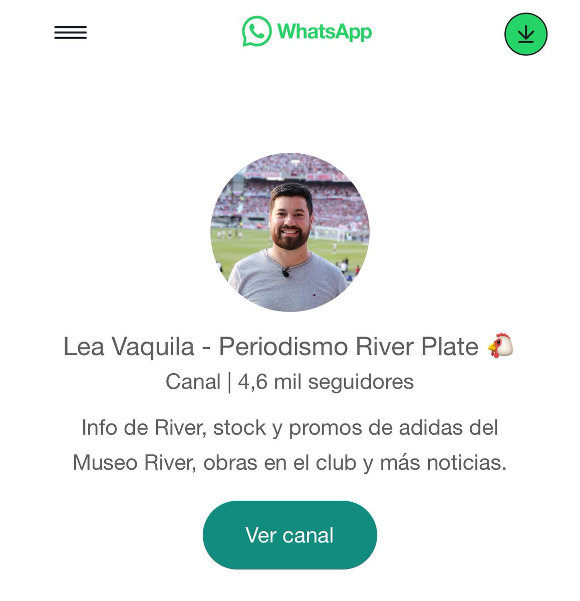 LeaVaquila's tweet image. 📲 CANAL DE DIFUSIÓN DE WHATSAPP
Los invito a que se sumen, para recibir al instante en su celular toda la info y contenido que hago de River.
👉🏼 wa.openinapp.link/Lea-Vaquila-Ws…