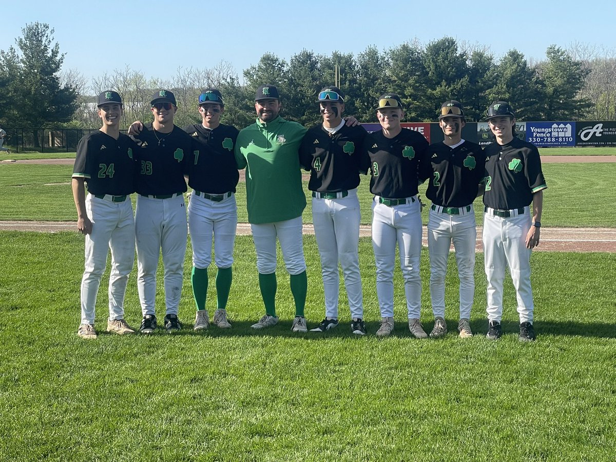 Last evening we honored our seven seniors and came away with a 6-4 win over Salem! Thank you Jake, Joe, Thomas, Anthony, Anthony, Marc and John Paul for all you have down for our program so far with much more to come! #GoIrish