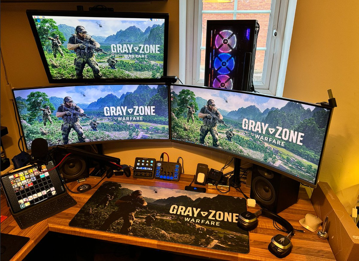Puntoboy's tweet image. My @GrayZoneWarfare desk pad from #TechnicallyStable on TikTok. Need to get a new one printed up for #WindsofWar 😉