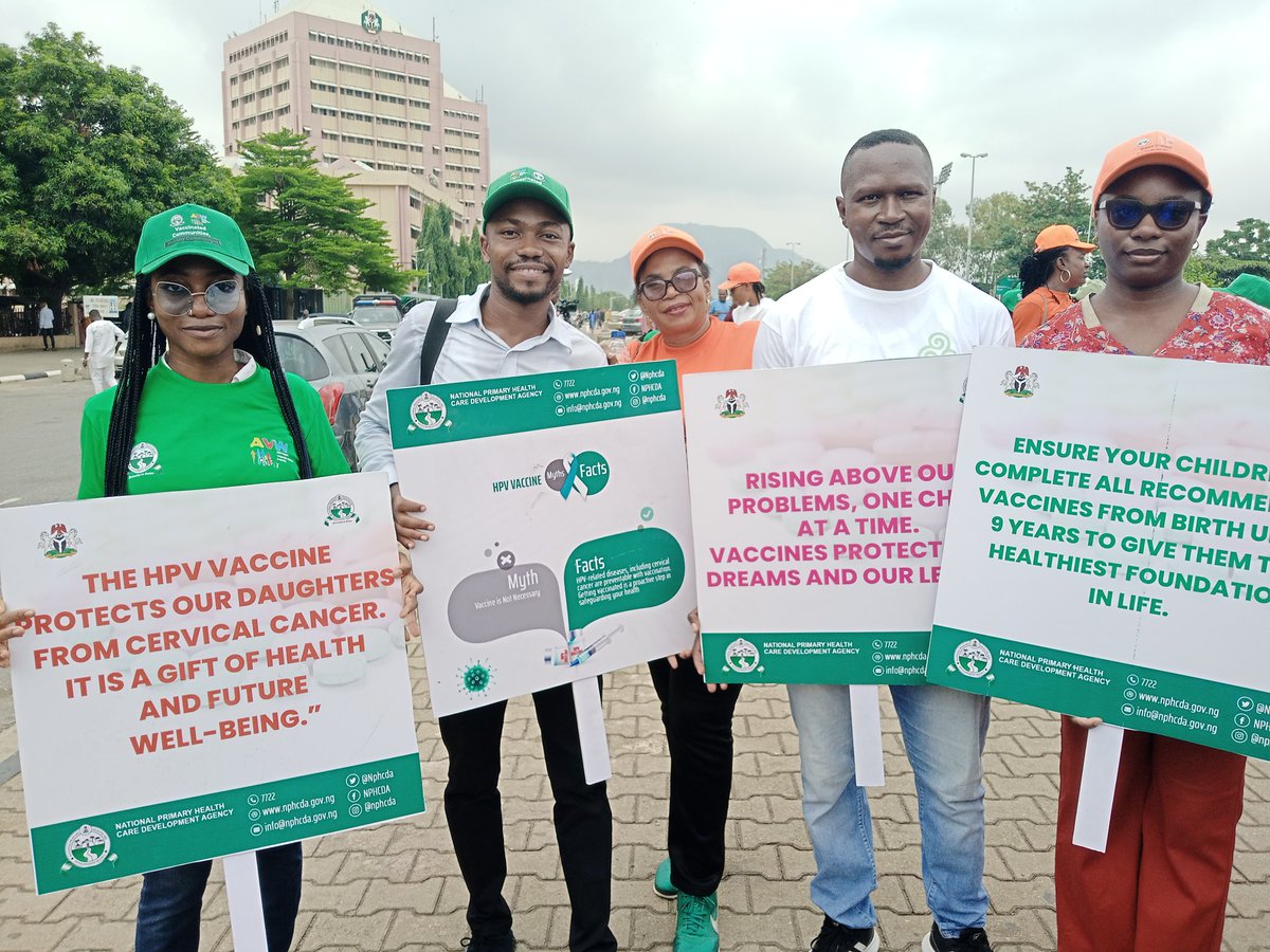 In honor of African Vaccination Week, I proudly joined <a href="/NphcdaNG/">NPHCDA</a>  &amp;other advocates  for a walk through Abuja, carrying a powerful message:
Vaccines Work, Communities Thrive!
When we protect our children today, we strengthen the future of our entire community
#AIOimpacts 
#debata
