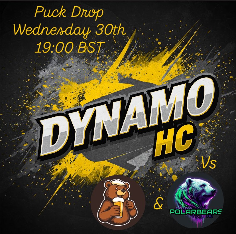 _Dynamo_HC's tweet photo. Against rather a lot of Bears tomorrow night! First we play Beer Bears @ 19:00 then @ 20:00 we play Polarbears HC 
Games streamed on twitch - dynamo_hc

#chel #nhl #nhl25 #gaming #sportsgamer #online #onlinegaming #esports #hockey #icehockey #itsinthegame https://t.co/ORHEr8coHS