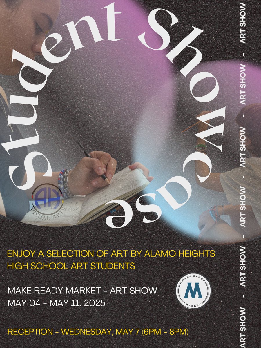 Students have been working hard all year… come out and help us celebrate a selection of artists in a juried exhibition at the Make Ready Market! 🐴🎨