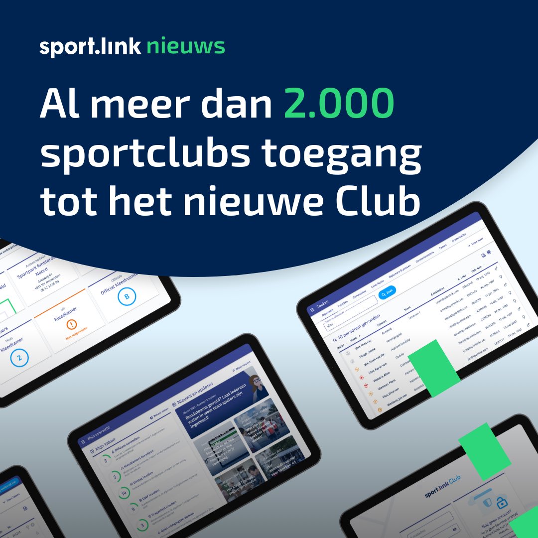 🎉 Ondertussen werken al meer dan 2.000 verenigingen in het nieuwe Sportlink Club. Op naar de volgende 1.000 – stay tuned! 👀 #clubs #nieuws #blijfopdehoogte