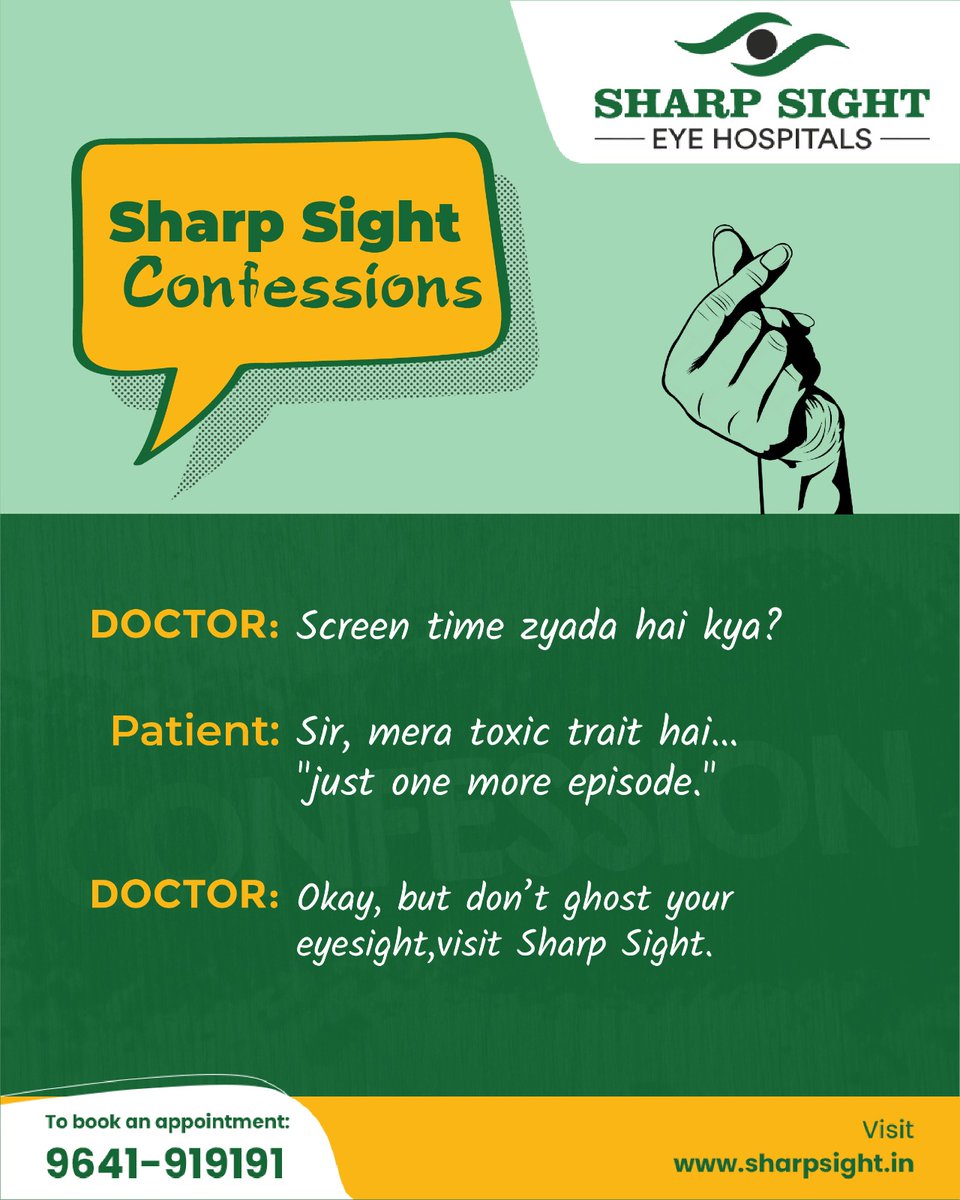 𝐂𝐨𝐧𝐟𝐞𝐬𝐬𝐢𝐨𝐧 𝐭𝐢𝐦𝐞!
"I lost my specs 3 months ago… and never found them."
"My kid squints more than smiles in class."
"High-key can't read the menu unless it's backlit."
Relatable? You’re not alone.

Welcome to 𝐒𝐡𝐚𝐫𝐩 𝐒𝐢𝐠𝐡𝐭 𝐂𝐨𝐧𝐟𝐞𝐬𝐬𝐢𝐨𝐧𝐬 — where