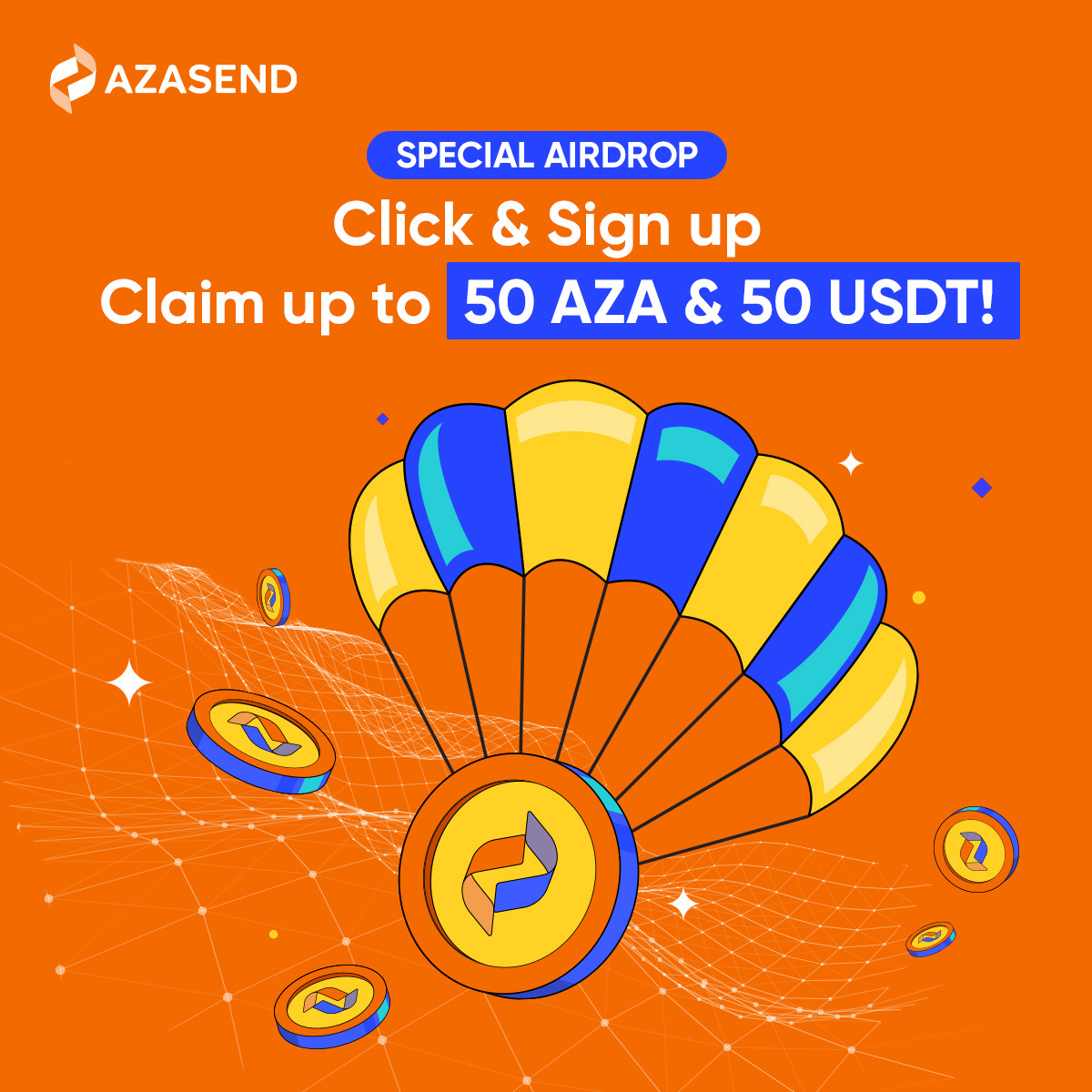 azasend's tweet image. 🚀 Good things are happening — and they start with YOU!
Win up to 50 AZA &amp;amp; 50 USDT! 🎁

Here’s how to join:
✅ Step 1: Click &amp;amp; Sign up for Azasend → bit.ly/register-Azase…
✅ Step 2: Retweet this post 🔁
✅ Step 3: Fill out the form to claim your rewards →…