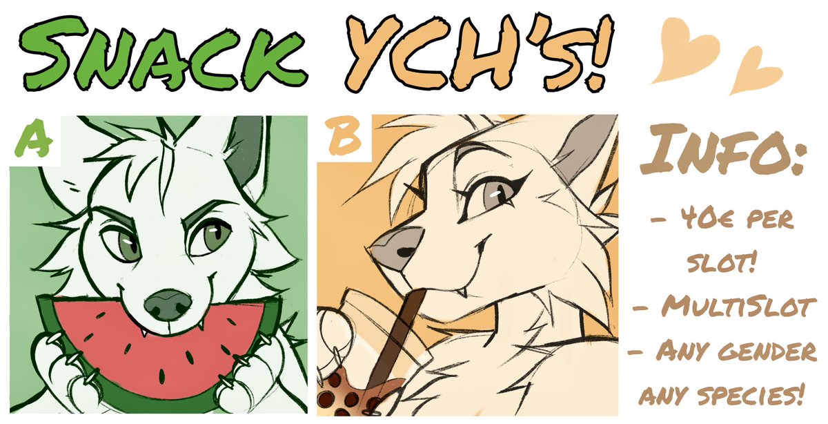 🍉 Snack YCH’s 🍉

Dm or comment to claim a slot! Expressions can be altered! 

🧋 Retweets are always appreciated 🧋