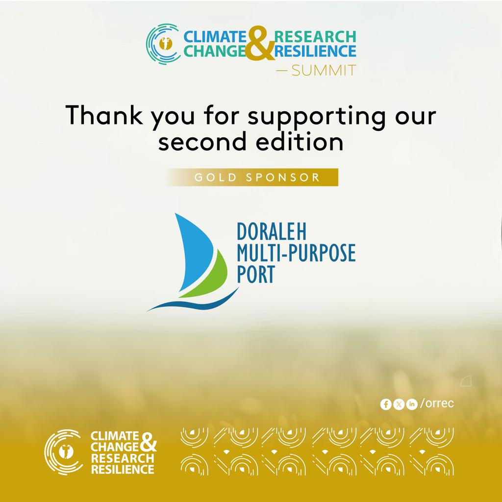 A heartful thank you to Doraleh Multipurpose Port (DMP) <a href="/DoralehS/">DORALEH MULTI PURPOSE PORT SAS</a> for their invaluable support as an official sponsor of the 2CR2 Conference. 

Your dedication is helping drive innovation and resilience in the fight against climate change.👏

#2CR2 
#ThankYouDMP
