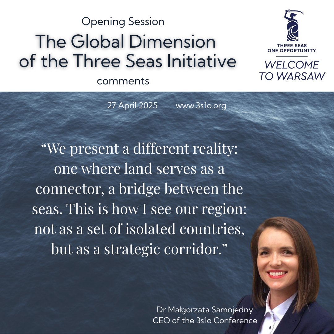 3S1OConference's tweet image. What motivates @MSamojedny CEO of the @3S1OConference to develop the Three Seas Initiative? 
🌊🌊🌊

#ExpertCommentary #ValuableInsights #3S1O #WelcomeToWarsaw #SideEvent #3SIummit2025
