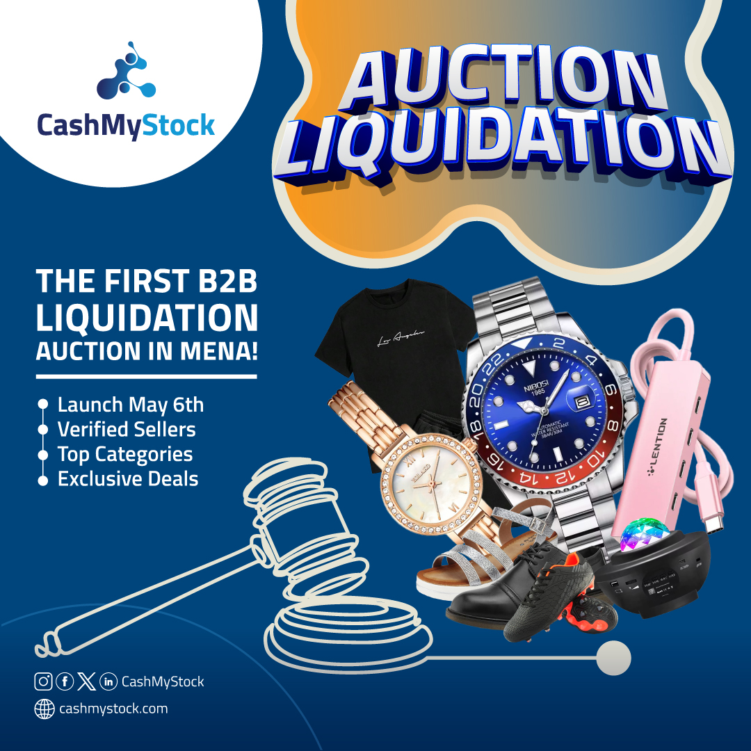 CashMyStock's tweet photo. 🚨 BIG NEWS for B2B Buyers in MENA! 🚨​
​The First B2B Liquidation Auction is launching soon on CashMyStock!​
​👉 Want early access? ​
Sign up now and get notified first​
#Auction #CashMyStock #B2BDeals #Liquidation #WholesaleOpportunity https://t.co/KGYOQOwMqg