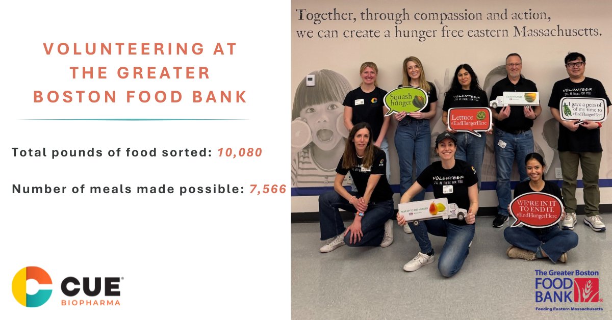 Cue Biopharma (@cuebiopharma) on Twitter photo At Cue Biopharma, we’re committed to supporting our local Boston community, and for the third year in a row, we’re proud to have volunteered at The Greater Boston Food Bank (<a href="/Gr8BosFoodBank/">The Greater Boston Food Bank</a>)! A special shoutout to our team who stepped up to make a difference for families in need. At Cue Biopharma, we’re committed to supporting our local Boston community, and for the third year in a row, we’re proud to have volunteered at The Greater Boston Food Bank (<a href="/Gr8BosFoodBank/">The Greater Boston Food Bank</a>)! A special shoutout to our team who stepped up to make a difference for families in need.