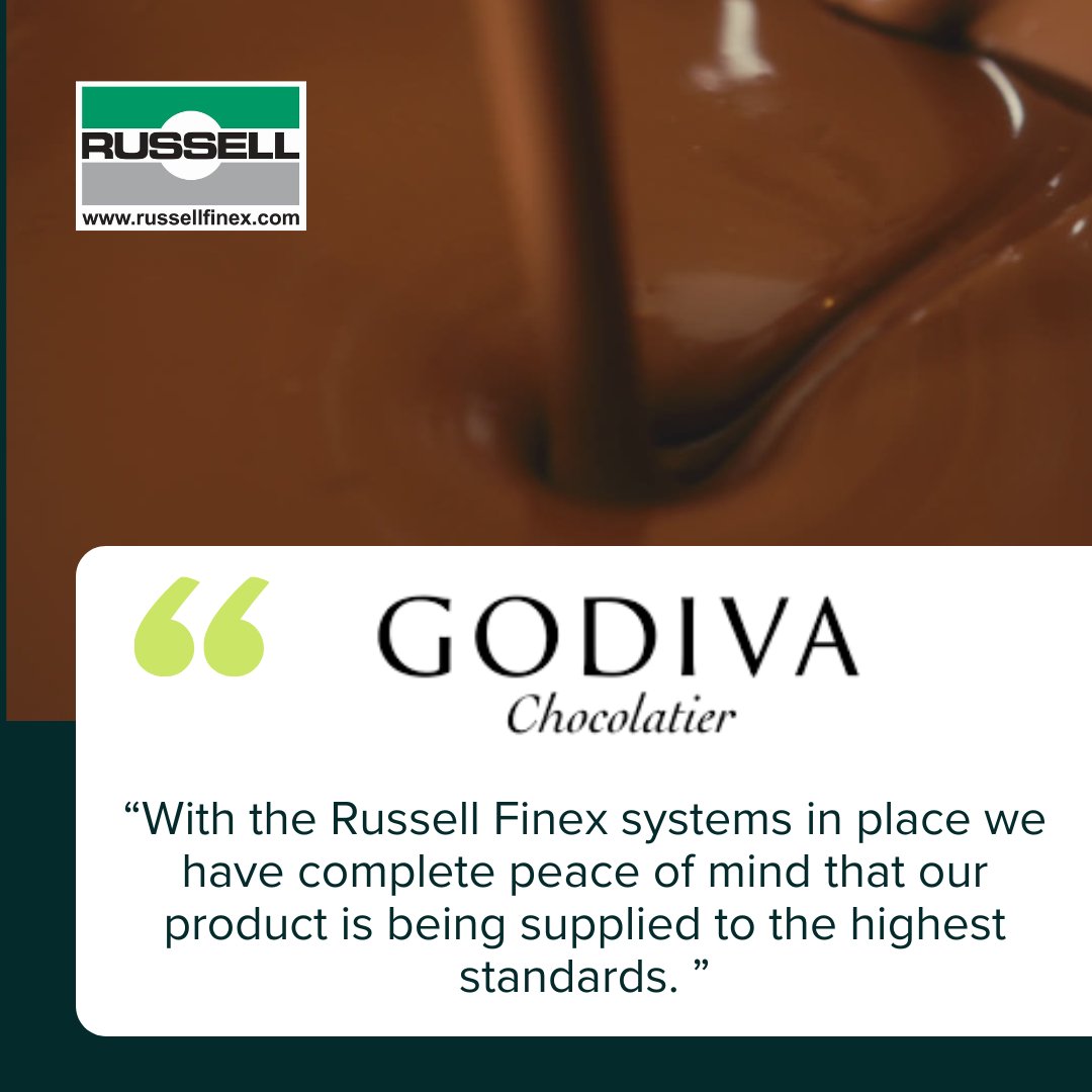 Godiva use our Self-Cleaning Russell Eco Filter® to filter chocolate to remove contaminants that could have been introduced through rework.

Reaf the full story here: russellfinex.com/en/case-studie…