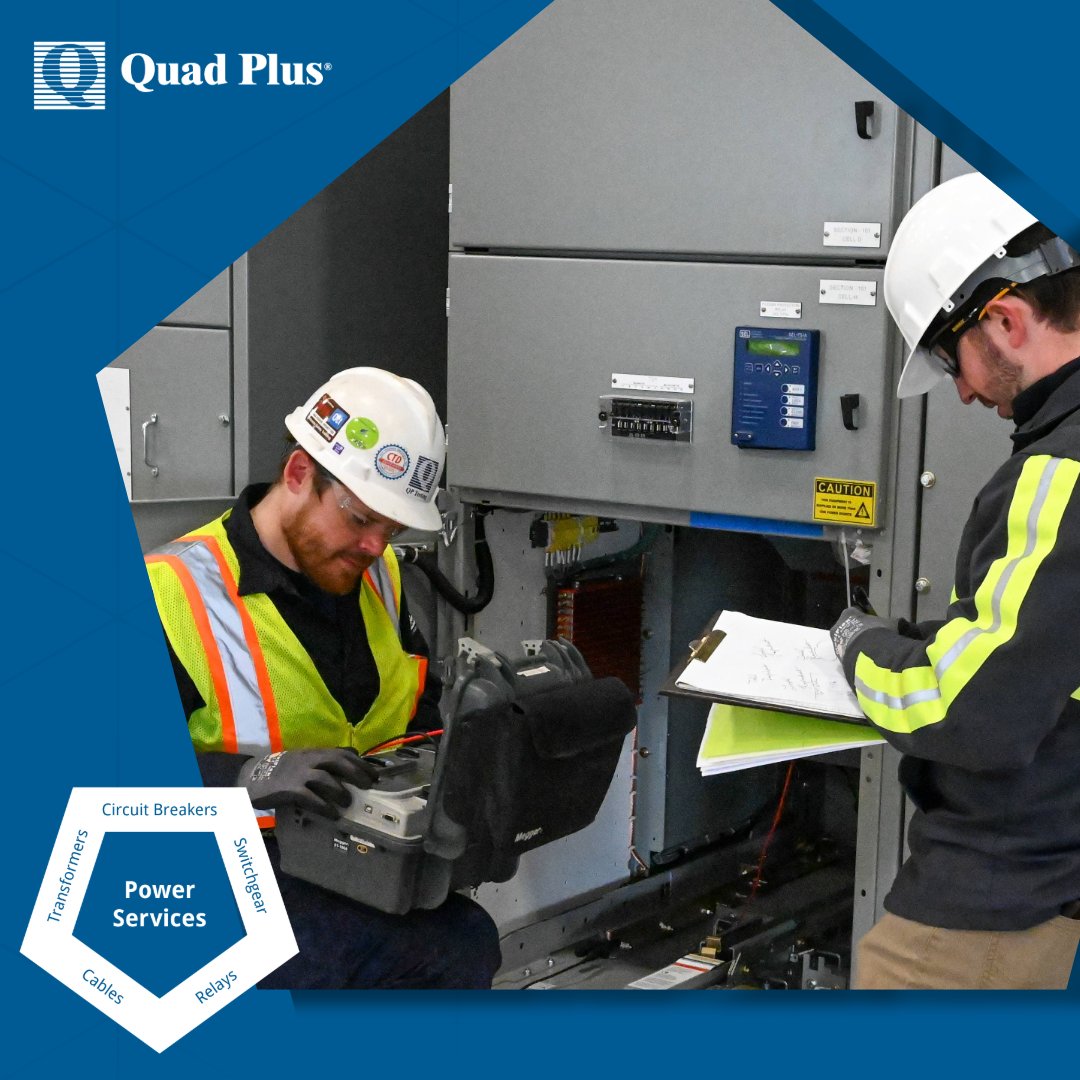 QuadPlus's tweet image. Maximize uptime with Quad Plus. Our NETA Accredited engineers specialize in electrical testing, maintenance, and repair, ensuring all work meets NETA/ANSI Standards. Contact us today to streamline your next project!

#QuadPlus #NETACertified #PowerServices