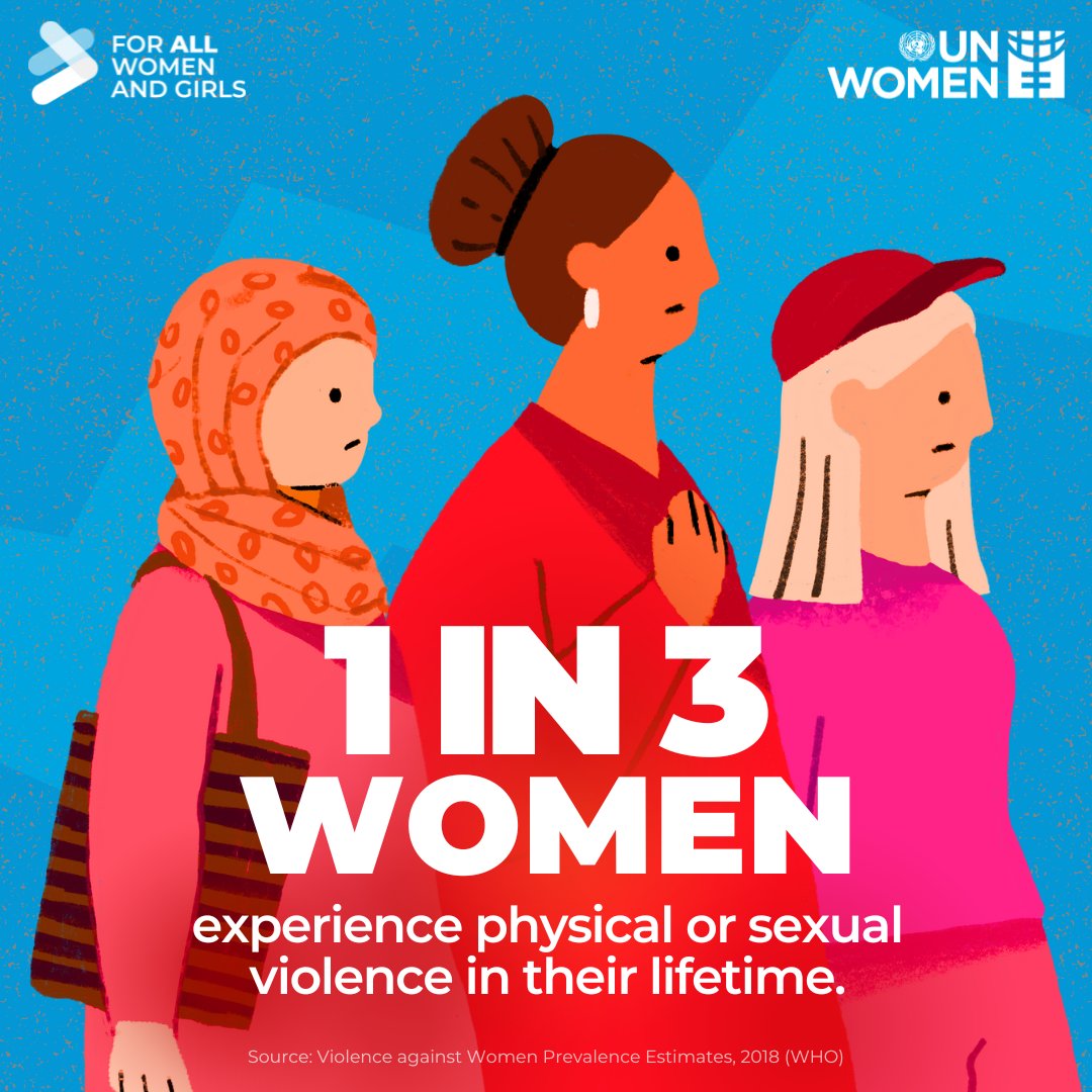 1 in 3 women experience physical or sexual violence in their lifetime.
 
Despite increasing legislation on gender-based violence, it lacks:

😔 implementation 
😔 prevention
 
We call on governments to build a safe society #ForAllWomenAndGirls.

#GlobalGoals