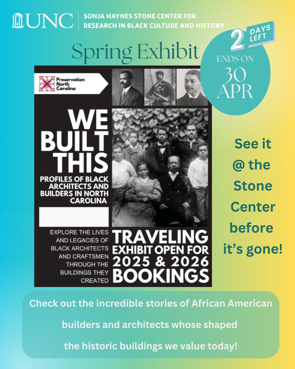 Don’t miss your chance to experience 'We Built This' - a powerful Spring 2025 exhibit at the Stone Center. This traveling exhibition highlights the contributions of over two dozen African American builders and architects who helped shape the historic structures we cherish today.
