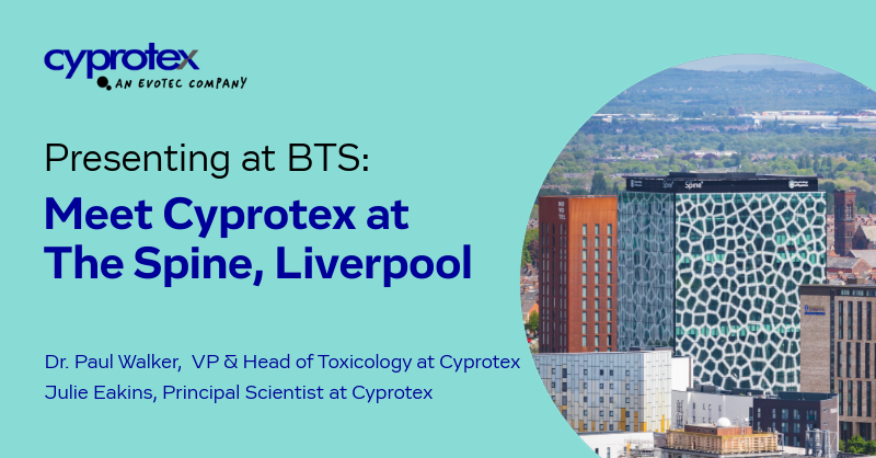Heading to the BTS Annual Congress 2025? So are we!

Catch us at The Spine, Liverpool, from May 7–9, where our experts, Paul Walker and Julie Eakins, will be presenting our latest work in toxicology research.

Interested? Reach out at enquiries@cyprotex.com to schedule a meeting.