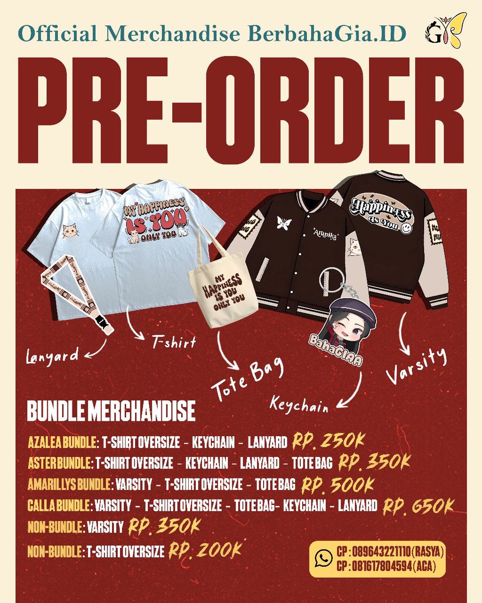 BerbahaGIA (@berbahagia_id) on Twitter photo We Are Proudly Present BerbahaGIA Official Merchandise!
Kami merilis merchandise dalam rangka menyambut ulang tahun <a href="/Giaa_JKT48/">Hagia Sopia</a>🤍
Pre-Order 21 April - 31 Mei 2025!
Secure your favorite merch at: forms.gle/xcQVfRkQKuaGSz… We Are Proudly Present BerbahaGIA Official Merchandise!
Kami merilis merchandise dalam rangka menyambut ulang tahun <a href="/Giaa_JKT48/">Hagia Sopia</a>🤍
Pre-Order 21 April - 31 Mei 2025!
Secure your favorite merch at: forms.gle/xcQVfRkQKuaGSz…