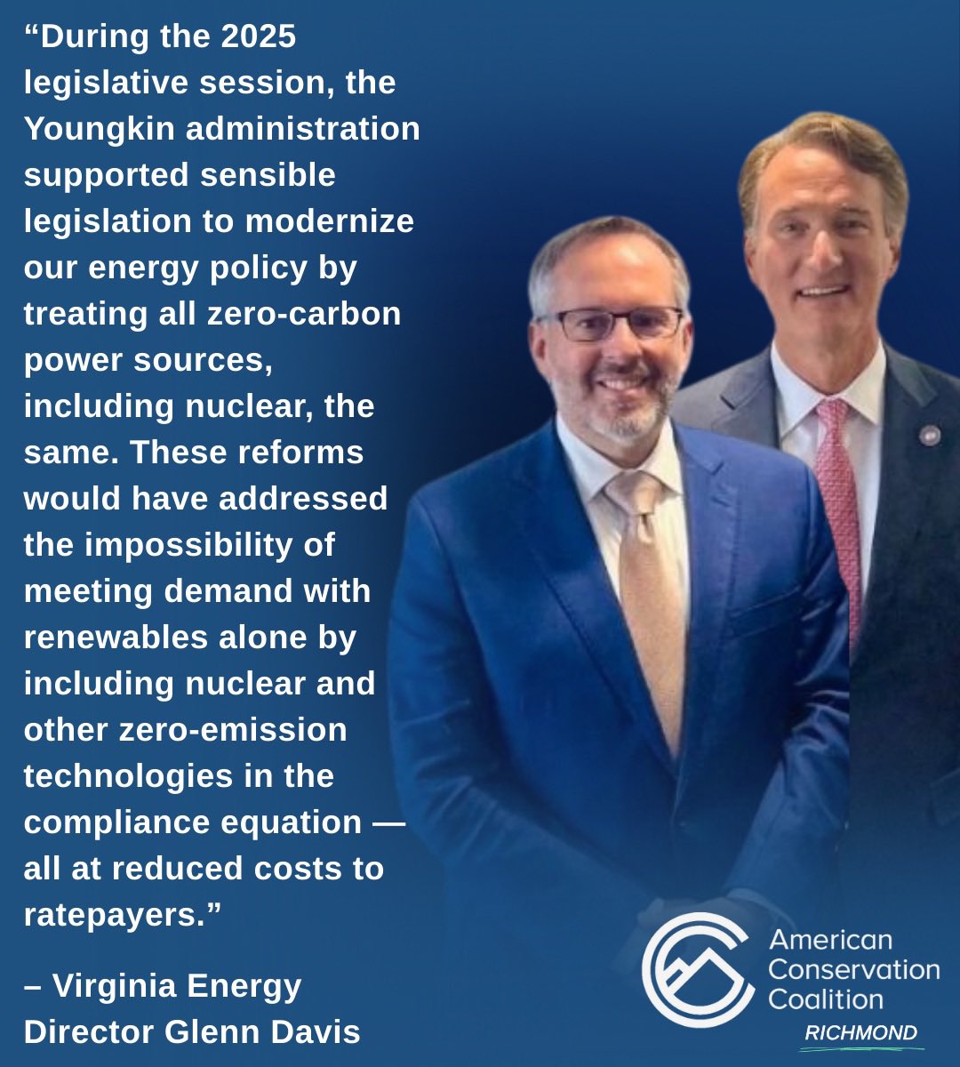 ACC_RVA's tweet photo. We are grateful for @GovernorVA @GlennYoungkin’s commitment to advancing reliable, affordable, and secure Virginia energy! Read Virginia Energy Director @DelGlennDavis’ recent op-ed on the work the Youngkin Administration has been doing to unleash Virginia! https://t.co/2RdtB9fsgn