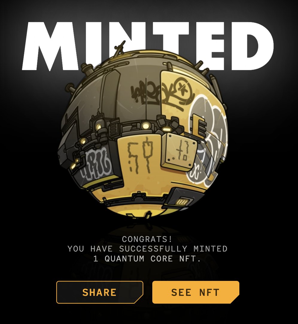 I got my Quantum Core, I'm ready for my Coin! Thank you <a href="/the77bit/">77-Bit</a> and <a href="/0xfanfaron/">fanfaron 🟡</a> , hype for the next adventure!