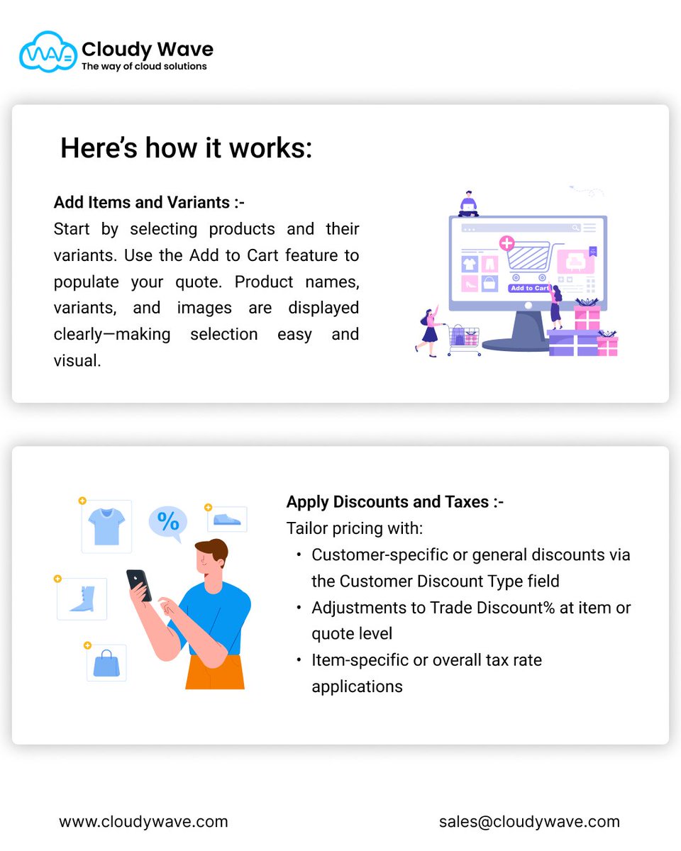 cloudywavetech's tweet image. Cloudy wave Inventory Pro: Smarter Quote Management
Create fast, accurate, and professional quotes with our Quote Line Editor
✅Add products &amp;amp; variants easily
✅Apply discounts &amp;amp; taxes flexibly
✅See clear pricing breakdowns
🎯 Accurate quotes, faster workflows, happier customers