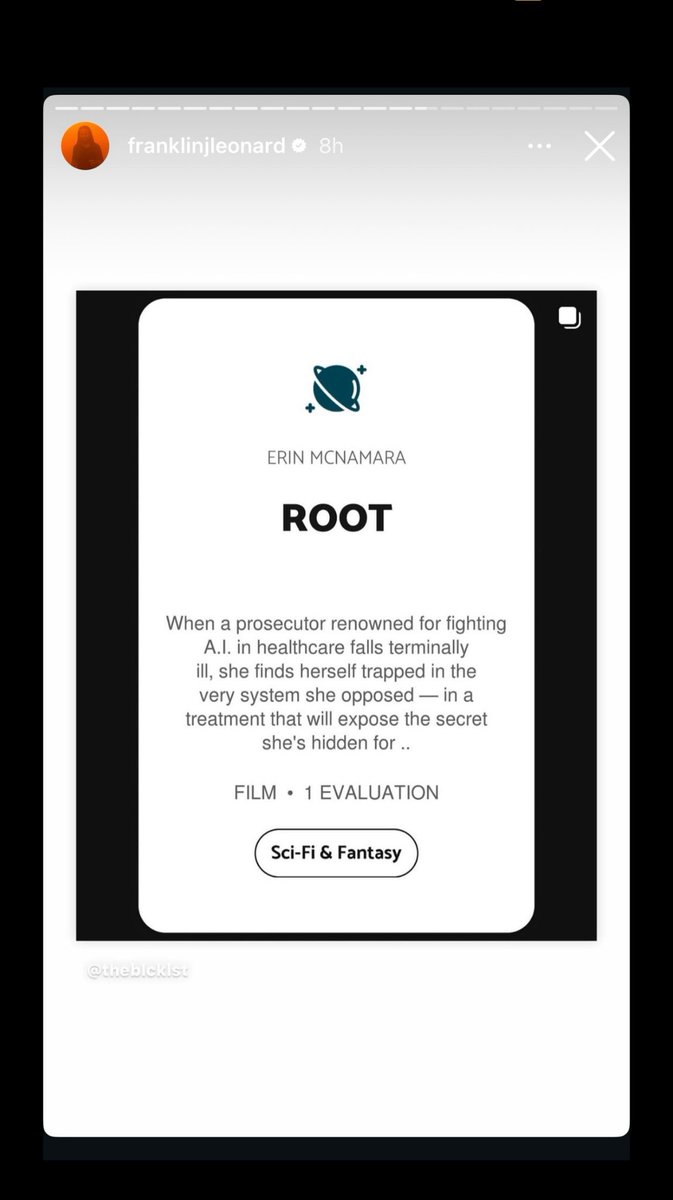 Beyond grateful to see my sci-fi script ROOT among the <a href="/theblcklst/">The Black List</a> favorites this week. Hooray!!

#screenwriting #blacklistscript #indiefilm #amwriting #scifiscript #WriterCommunity #scriptchat