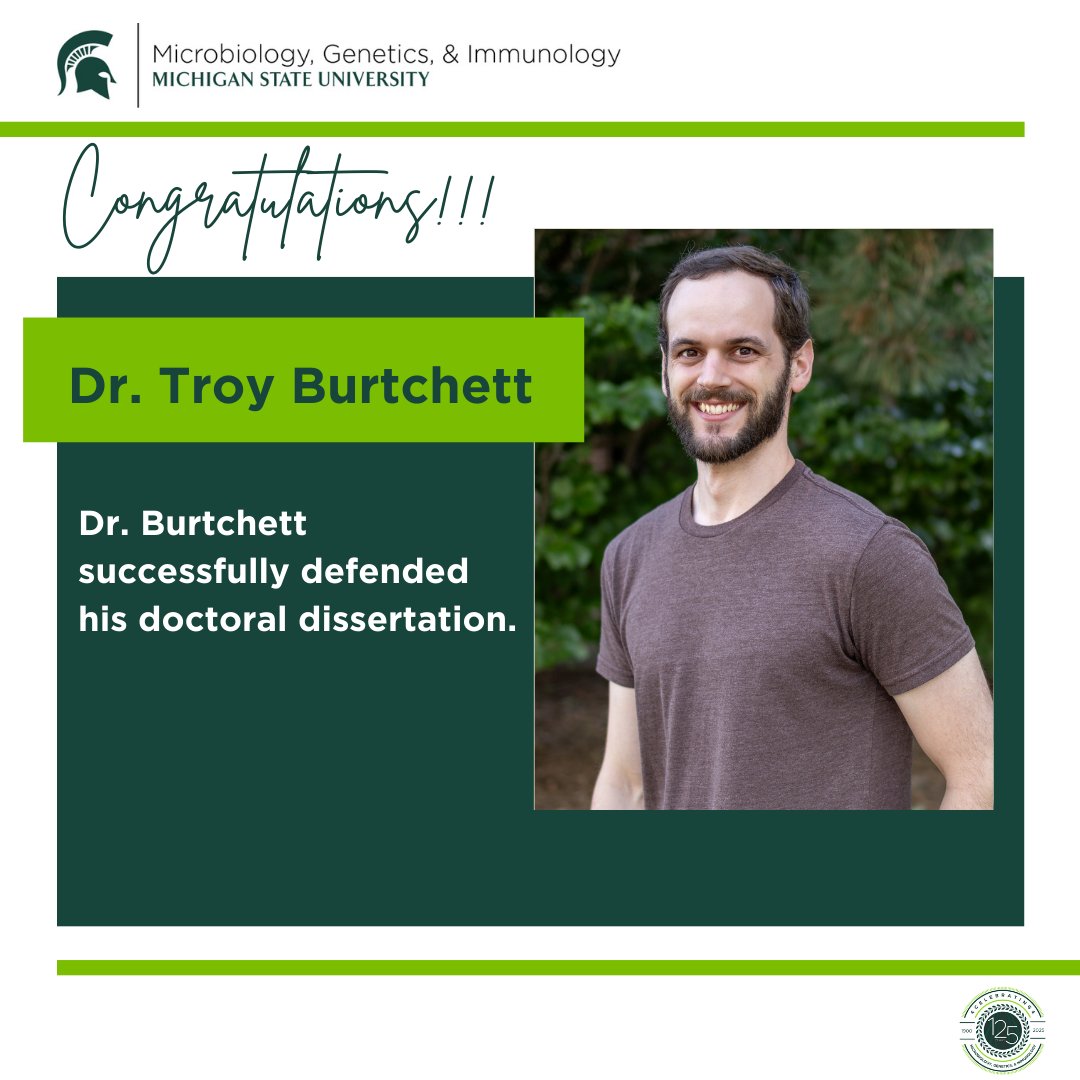 Congratulations to Dr. Troy Burtchett on his successful defense! His dissertation, entitled "The intersection of cell envelope maintenance and metabolic versatility in Staphylococcus aureus" was completed in Neal Hammer's lab.