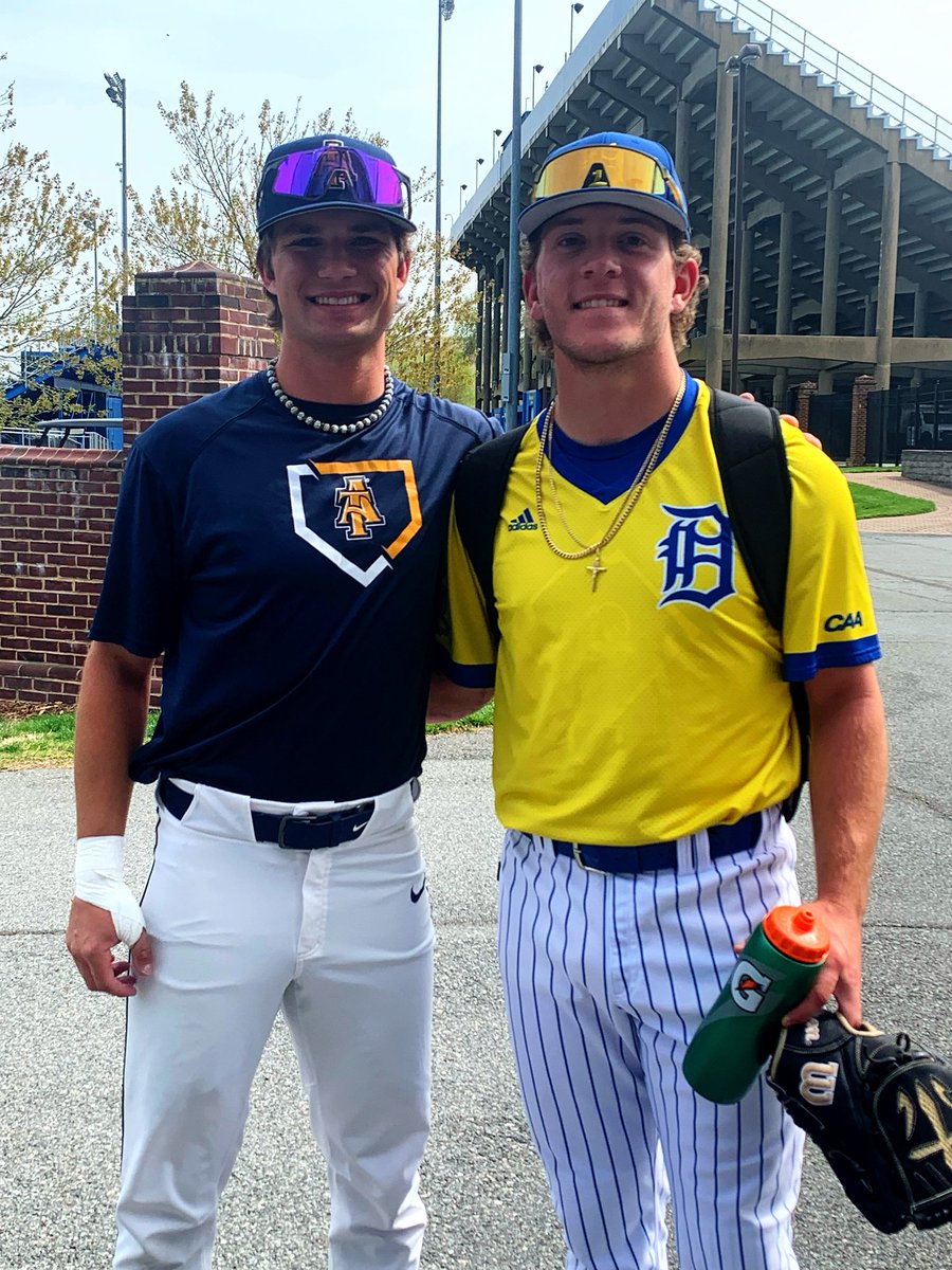 Great to see a couple of former ‘Canes facing off last weekend! NC A&amp;T Outfielder <a href="/nickdicarlo10/">nick dicarlo</a> and Delaware RHP <a href="/mattreyes29/">Matt Reyes</a> 

#Rollcanes #CanesMovingOn
