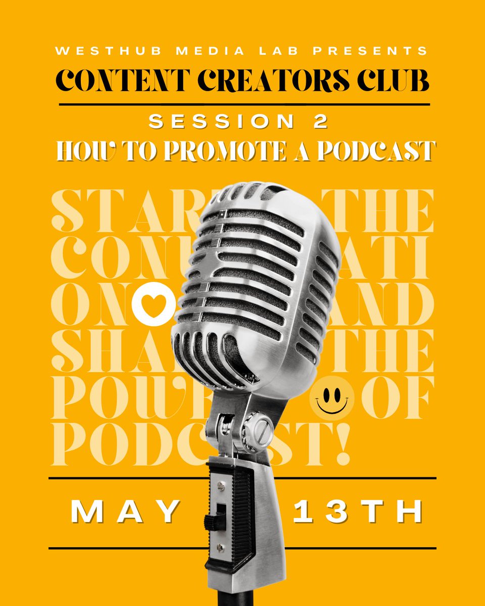 🎧 West Hub Media Lab Content Creators Club: Session 2
📣 How to Promote Your Podcast

🗓 Tuesday 13 May | ⏰ 9:30 AM–12:30 PM | 📍 West Hub

You’ve created your podcast — now let’s make sure it gets heard!

Join digital marketing expert Sue Keogh (Sookio) for a hands-on,