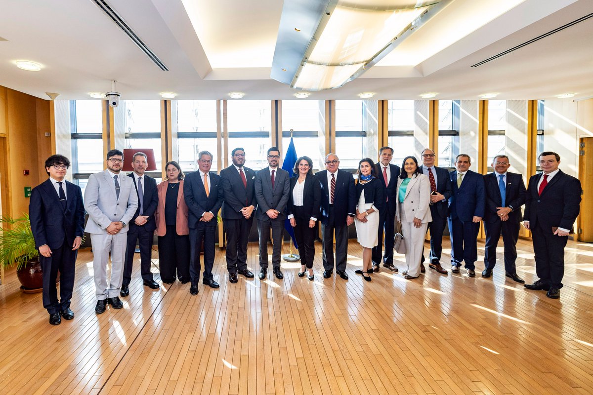 Embajadora Navarrete participó en encuentro entre la Vicepresidenta Ejecutiva de la Comisión Europea para una Transición Limpia, Justa y Competitiva Teresa Ribera y los embajadores latinoamericanos, para intercambiar perspectivas respecto a la colaboración y diálogo UE-LAC 🌎