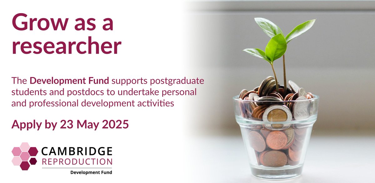 Funding schemes open for Easter Term! 

You've got till 23 May to apply⏱️

Three schemes - from £500 to £5000 for interdisciplinary projects.
repro.cam.ac.uk/funding💸