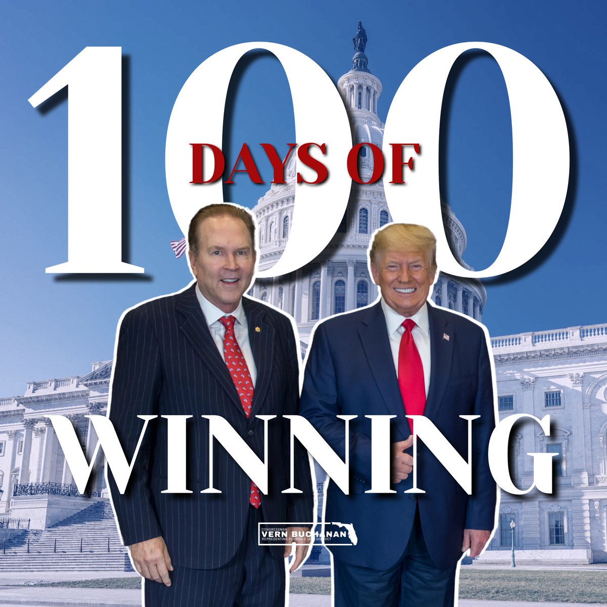 VernBuchanan's tweet photo. In his first 100 days, @POTUS has delivered on his promises. He has successfully:

🇺🇸 Secured our border
🇺🇸 Brought back Americans jobs
🇺🇸 Spurred trillions of dollars in investments

And so much more. A thread. 🧵 https://t.co/A7K78qCY62