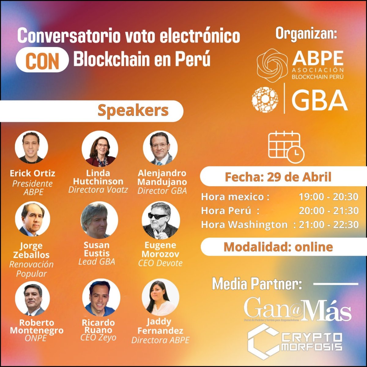 OmdenaLimaPe's tweet image. 🗣#EventoRecomendado @OmdenaLimaPe @OmdenaAI #LATAM #worldwide 🇵🇪

#Conversatorio #Voto #Electrónico + #Blockchain #Perú
🗓 29Abril
8PM GMT-5
lnkd.in/dcccsikr #OnLIne @ReniecPeru @ONPE_oficial 

#LOÚLTIMO #Blockchain #VotoElectrónico #Teach #DemocraciaDigital #OmdenaLimaPe