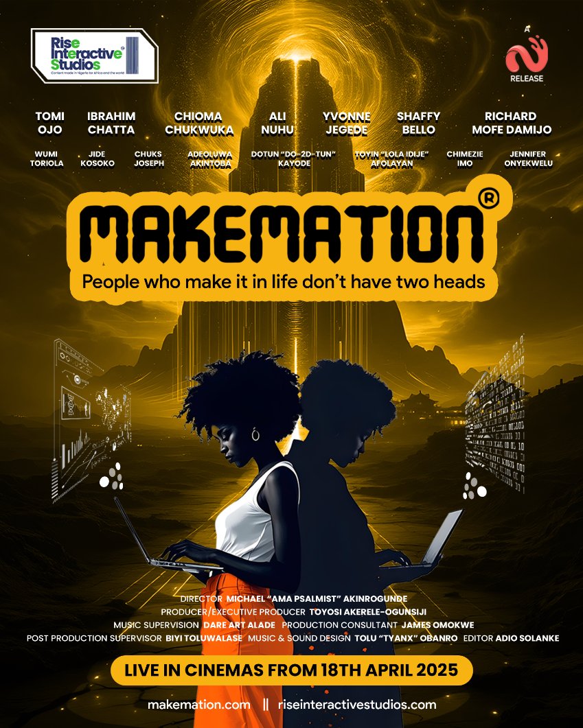 TechCabal's tweet photo. PARTNER: MAKEMATION is the tech movie everyone’s talking about. With Workers’ Day coming up, it’s a great time for CEOs and team leads to take their teams to see it.
🎬 Watch the trailer, then visit https://t.co/Xfvr0W42Cu for more.
#MAKEMATION #TechMovie #WorkersDay https://t.co/yYV0qFJno4