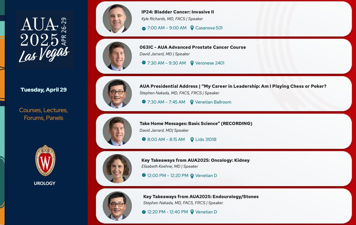 UW Urology (@wiscurology) on Twitter photo Itās the fourth and final day of #AUA25... Letās bring it home! Strong representation from the <a href="/wiscurology/">UW Urology</a> team continues today. See our full schedule of speakers and topics here: urology.wisc.edu/wp-content/upl⦠#AUA2025 <a href="/NakadaSteve/">Steve Nakada</a> <a href="/Uro_Rich/">Kyle A. Richards</a> Itās the fourth and final day of #AUA25... Letās bring it home! Strong representation from the <a href="/wiscurology/">UW Urology</a> team continues today. See our full schedule of speakers and topics here: urology.wisc.edu/wp-content/upl⦠#AUA2025 <a href="/NakadaSteve/">Steve Nakada</a> <a href="/Uro_Rich/">Kyle A. Richards</a>