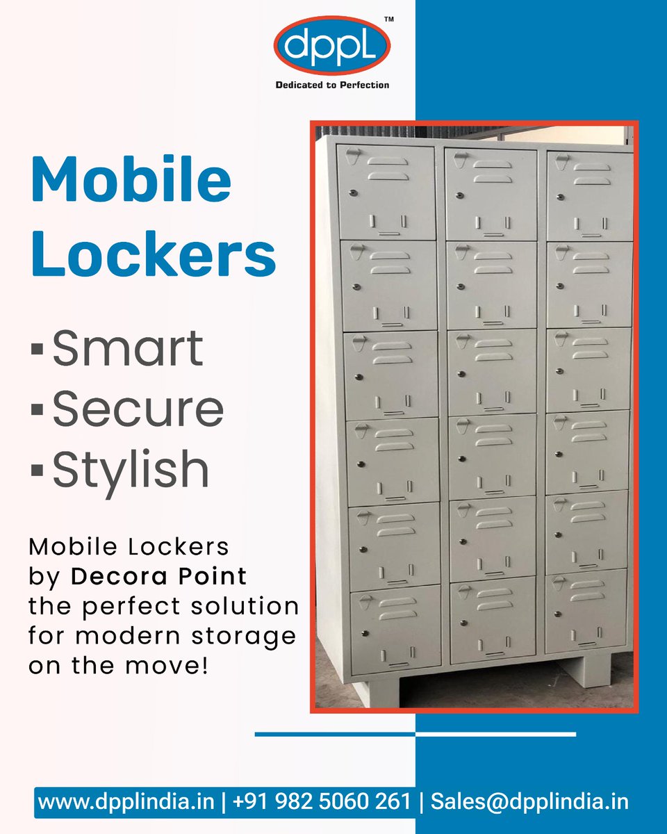 DecoraPointPvt's tweet image. Smart. Secure. Stylish.
Upgrade your storage with Mobile Lockers by Decora Point – the perfect solution for modern, on-the-move storage needs!
📞 +91 982 5060 261 | 🌐 dpplindia.in | 📧 sales@dpplindia.in
#SmartStorage #DecoraPoint #DPPL